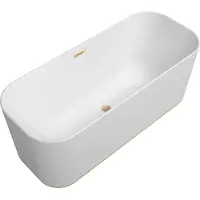 Villeroy & Boch Freistehwanne DUO FINION 1700 x 700 mm, mit Design-Ring Ausstattung gold weiß