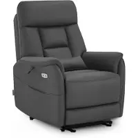 MCombo M Relaxsessel Elektrisch Verstellbar, Fernsehsessel Relaxsessel Massagesessel mit Liegefunktion, 7063 (Dunkelgrau)