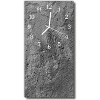Tulup Glasuhr Wanduhr Küchenuhr Echt-Glas 30x60 Betonwand Grau