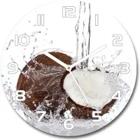 Tulup Wanduhr aus Glas 30fi Glasbild Glasuhr Gehärtetes Glas - weisse-zeiger - coconut