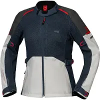 IXS Tourster-Big Air 1.0 Mesh Damen Grau Blau Rot Sand Motorrad Textiljacke Größe L