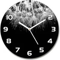 Tulup Wanduhr aus Glas 30fi Glasbild Glasuhr Gehärtetes Glas - weisse-zeiger - Dandelion seeds