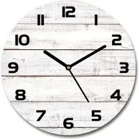 Tulup Wanduhr aus Glas 30fi Glasbild Glasuhr Gehärtetes Glas - schwarze-zeiger - Wooden wall