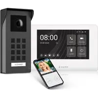 Balter Entri M Video Türsprechanlage, Video Türklingel, 1 Familienhaus mit 7-Zoll HD Monitor, 2-Draht, Aufputz, Smartphone App, Video Full HD Kamera