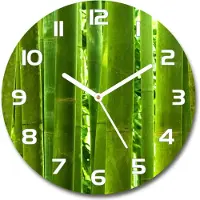 Tulup Wanduhr aus Glas 30fi Glasbild Glasuhr Gehärtetes Glas - weisse-zeiger - Bamboo