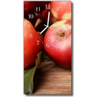 Tulup Glasuhr Wanduhr Küchenuhr Echt-Glas 30x60 Apfel Mehrfarbig