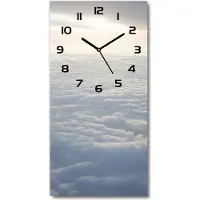 Tulup Wanduhr aus Glas – 30x60 cm - Glasbild - Glasuhr - Gehärtetes Glas -Flug über die Wolken