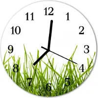 Tulup Glasuhr Wanduhr Küchenuhr Echt-Glas 30fi cm Gras grün