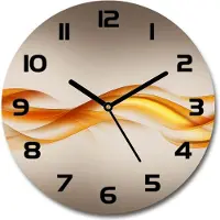 Tulup Wanduhr aus Glas 30fi Glasbild Glasuhr Gehärtetes Glas - schwarze-zeiger - Waves abstraction