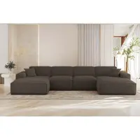Fun-Möbel Wohnlandschaft Sofa U-Form CELES PREMIUM in Stoff Sven Braun