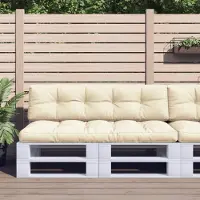 vidaXL "2026 Promotion" Palettenkissen 2-tlg. Creme Stoff - Gartenmöbelauflagen CC21917
