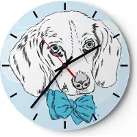 ARTTOR Wanduhr - Rund - Glasuhr - Hund Labrador Auge Portrait - 30x30cm - Schleichendes Uhrwerk - Lautlos - zum Aufhängen bereit - Dekoration Modern - Wanddekoration aus Glas - C3AR30x30-3114