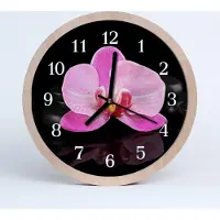 Tulup Holzuhr 30fi cm wanduhr - Orchidee Blumen
