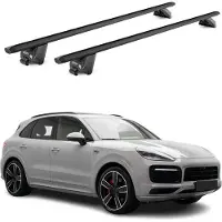 Aurilis Dachträger Grundtäger für Porsche Cayenne 2018-2025 100kg Alu Schwarz 2 tlg ABE
