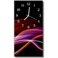 Tulup Glasuhr Wanduhr Küchenuhr Echt-Glas 30x60 Abstraktion Mehrfarbig
