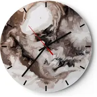 ARTTOR Wanduhr - Rund - Glasuhr - Abstraktion modern - 30x30cm - Schleichendes Uhrwerk - Lautlos - zum Aufhängen bereit - Dekoration Modern - Wanddekoration aus Glas - C3AR30x30-4072