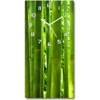 Tulup Wanduhr aus Glas – 30x60 cm - Glasbild - Glasuhr - Gehärtetes Glas -Bambus