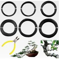 Markenlos 6 Rollen Bonsai Draht Schwarz Pflanzendraht Ø1,0 mm/1,5 mm/2,0 mm/2,5 mm/3,0 mm insgesamt 50 m für Bonsai Zubehör und DIY Skulpturen