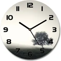 Tulup Wanduhr aus Glas 30fi Glasbild Glasuhr Gehärtetes Glas - schwarze-zeiger - Lone Tree