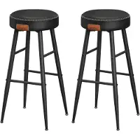 Vasagle Barhocker 2er Set Kunstleder Mid-Century Schwarz Tall
