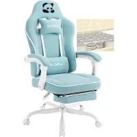Woltu Gaming Stuhl mit Taschenfederkissen, ergonomischer Drehstuhl, Netzstoff : Hellblau Farbe: Hellblau
