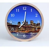 Tulup Holzuhr 30fi cm wanduhr - Bridge City-Stadt