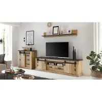 IMV Wohnwand Sherwood W2 Old Style hell anthrazit soft-close