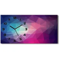 Tulup Wanduhr aus Glas – 60x30 cm - Glasbild - Glasuhr - Gehärtetes Glas - schwarze-zeiger - Abstraktion Hintergrund