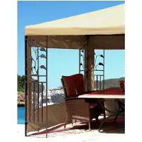 Markenlos 2 Seitenteile 300 / 400x197cm mit PE Fenster für Pavillon 3x4m Seitenwand Sand