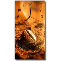 Tulup Glasuhr Wanduhr Küchenuhr Echt-Glas 30x60 Koffeebohne Braun