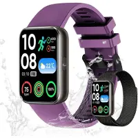 Valdus Herren Smartwatch – IP68/1ATM Wasserdicht, Telefonfunktion, Luxus-Fitnessuhr mit SpO₂, Stressanalyse & über 120 Sportmodi – Lila