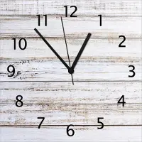 Wallario Design Wanduhr Helle Holzstruktur - Muster - Alter Dielenfußboden aus Echtglas, Größe 30 x 30 cm