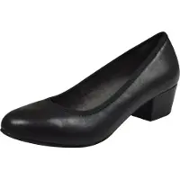 Jana Damen Pumps schwarz von aus Leder von Größe 37 bis 41