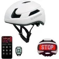 Lixada Smart LED Reiten Helm mit Signal Licht Tachometer Fernbedienung Unterstützung BT App Programmierung Weiß
