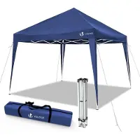 VOUNOT Pavillon 3x3m mit 4 Sandsäcken, Pop Up Faltpavillon, Faltbar Gartenzelt Partyzelt, Blau