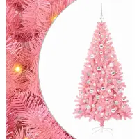 vidaXL Best Möbel Weihnachtsbaum mit 300 LEDs mit Ständer Rosa 180cm PVC - Künstliche Weihnachtsbäume2026 541054