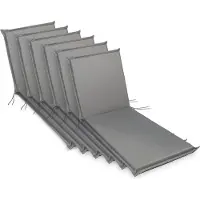 Sunnypillow 6 Stück Liegenauflagen 190 x 60 Auflage Polster für Gartenmöbel extra dick 9cm waschbar wasserdicht Polsterauflagen für Gartenliege Sonnenliege Liegestuhl Kissen Grau