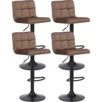 CLP 4er Set Barhocker Feni Samt braun