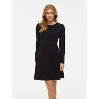 Vila Strickkleid "VICOMFY A-LINE O-NECK KNIT DRESS - NOOS" Materialmix, normal geschnitten