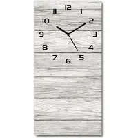 Tulup Wanduhr aus Glas – 30x60 cm - Glasbild - Glasuhr - Gehärtetes Glas -Hölzerner Hintergrund