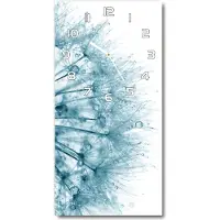 Tulup Wanduhr aus Glas – 30x60 cm - Glasbild - Glasuhr - Gehärtetes Glas -Löwenzahnsamen