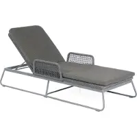 SonnenPartner Poison Loungeliege Gartenliege Alu mit Polyrope dunkelgrau mit Auflage