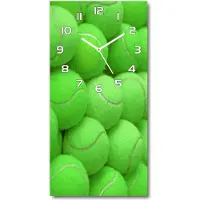 Tulup Wanduhr aus Glas – 30x60 cm - Glasbild - Glasuhr - Gehärtetes Glas -Tennisbälle
