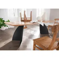 Natur24 Tischfuß Moon 60x72 Stahl Schwarz
