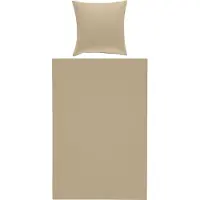 Erwin Müller Bettwäsche Nördlingen" taupe 1x 155x220 cm + 1x 80x80 cm"
