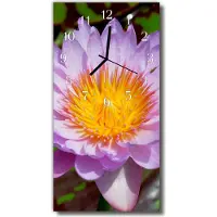 Tulup Glasuhr Wanduhr Küchenuhr Echt-Glas 30x60 Lilie Mehrfarbig