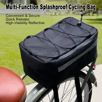 Kkmoon Bike Trunk Bag, spritzwassergeschützt Oxford Fabric Commuter Bag mit reflektierenden Streifen, Fahrrad hinten Rack Tasche für Pendler städtischen Radfahren schwarz Bike Bag -