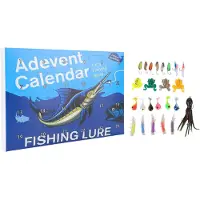 Lixada 2025 Angel-Adventskalender 24 Tage Angelköder-Set Lustiger Weihnachts-Countdown-Kalender