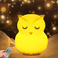 Fokelyi Eulenförmiges Nachtlicht für Kinder, Silikon-Nachttischlampe, Nachtlicht fürs Kinderzimmer, tierförmiges Nachtlicht für Mädchen und Jungen