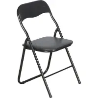 Ebuy24 (4er Set) Mihe Klappstuhl, mit gepolstertem Sitz, schwarz.